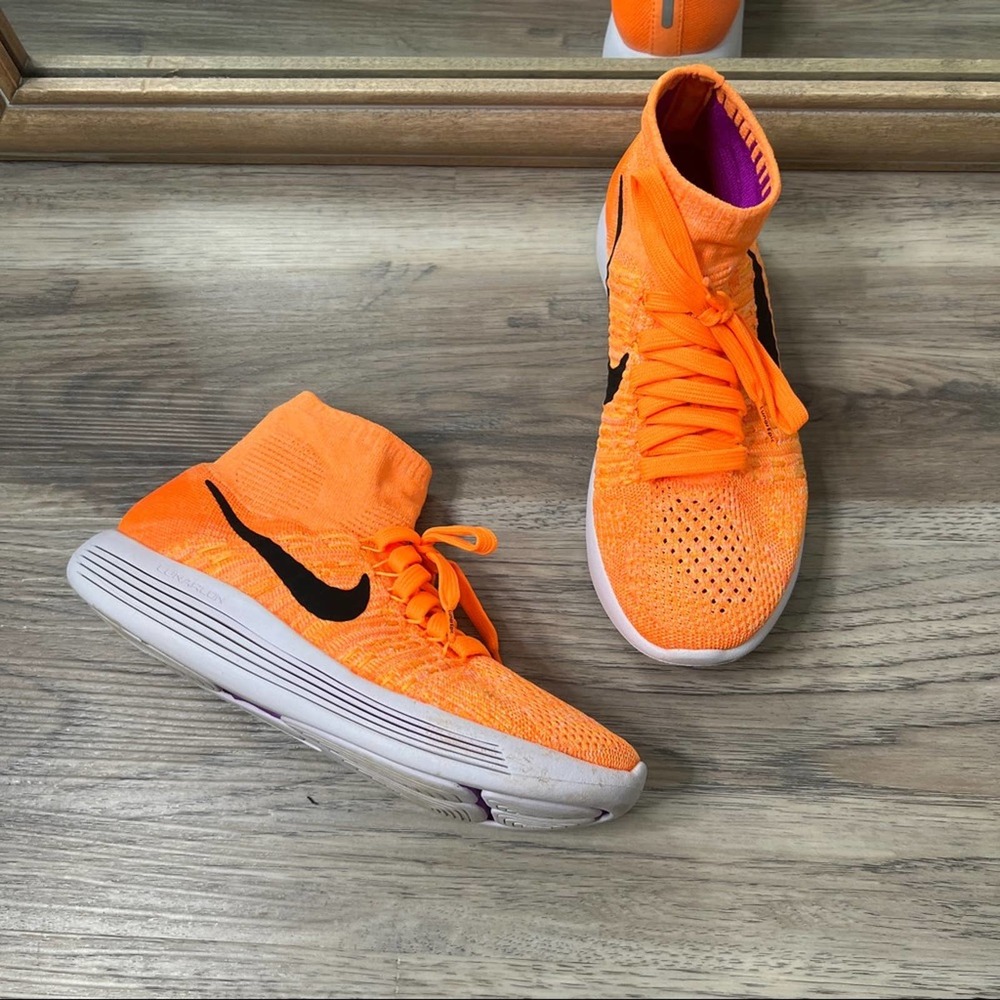 Nike Lunarepic Flyknit Laser Orange Sneakers Shoes sz 7 818677-801 - Picture 2 of 10